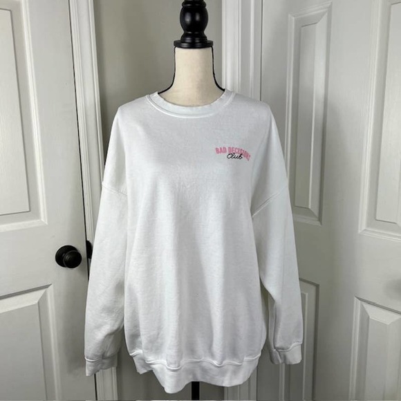 Bad Decisions Club Graphic Crewneck Sweatshirt - Picture 1 of 6